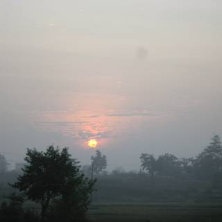 Morning village wallpaper