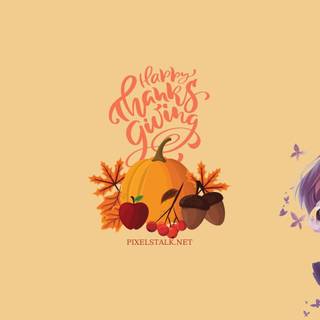 Kawaii anime Thanksgiving wallpaper