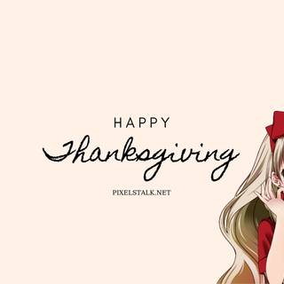 Kawaii anime Thanksgiving wallpaper