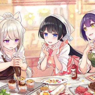 Kawaii anime Thanksgiving wallpaper