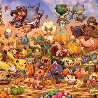 Kawaii Pokémon Halloween wallpaper