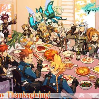 Kawaii anime Thanksgiving wallpaper