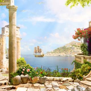 Mediterranean coast wallpaper