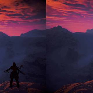 4k Dual Monitor red wallpaper