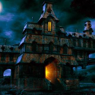 Haunted house 4k wallpaper