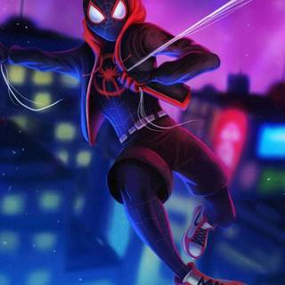 Miles Morales iPhone lock screen wallpaper