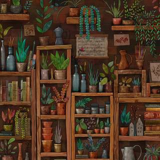 Desktop shelf HD wallpaper