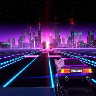 Retro night PS4 wallpaper