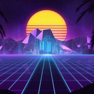 Retro night PS4 wallpaper