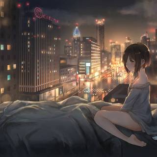 City aesthetic anime wallpaper