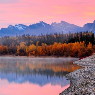 Autumn calm sunset wallpaper