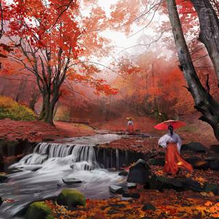Anime nature 4k autumn wallpaper