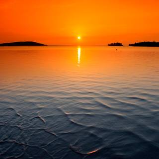 Autumn calm sunset wallpaper