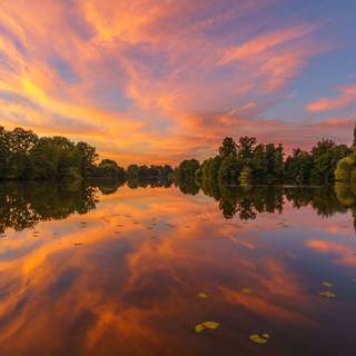 Autumn calm sunset wallpaper