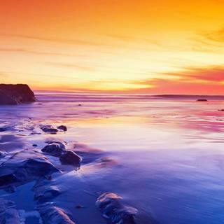 Autumn calm sunset wallpaper