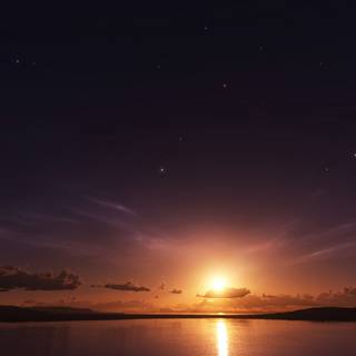 Autumn calm sunset wallpaper