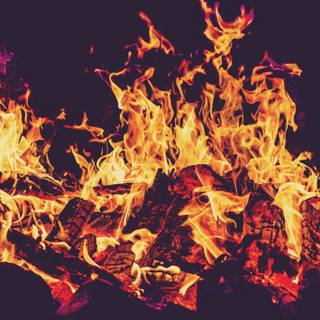 Autumn campfire wallpaper