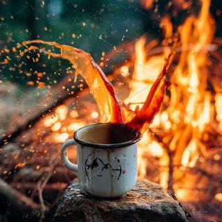 Autumn campfire wallpaper