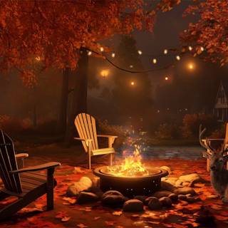 Autumn campfire wallpaper