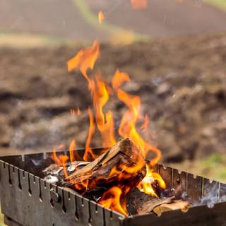 Autumn campfire wallpaper