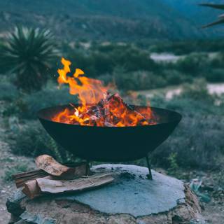 Autumn campfire wallpaper