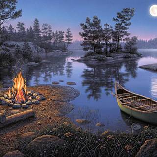 Autumn campfire wallpaper