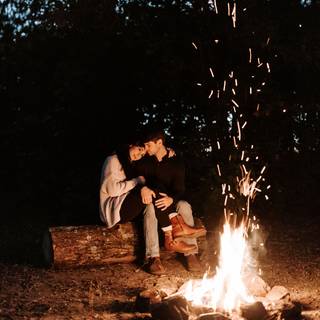 Autumn campfire wallpaper