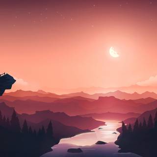 Aesthetic mountains 4k wallpaper