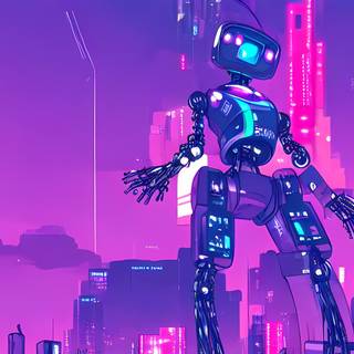 Cyberpunk robot wallpaper