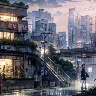 Street anime 4k wallpaper