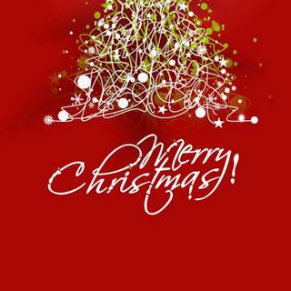 Red and white Christmas tree wallpaper