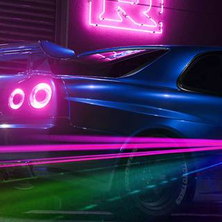 Neon car iPhone wallpaper