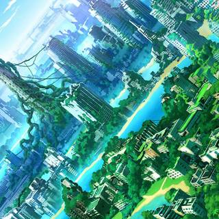 Green anime phone wallpaper