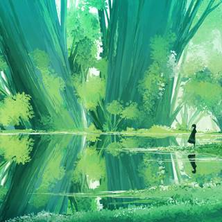 Anime 4k green wallpaper