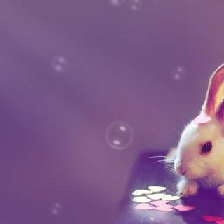 Kawaii computer bunny wallpaper