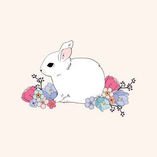 Kawaii computer bunny wallpaper