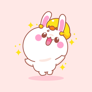 Kawaii computer bunny wallpaper