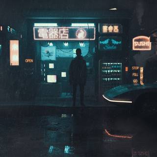 Cyberpunk theme wallpaper