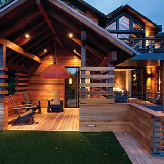 Wood house wallpaper