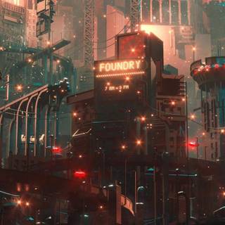Cyberpunk theme wallpaper