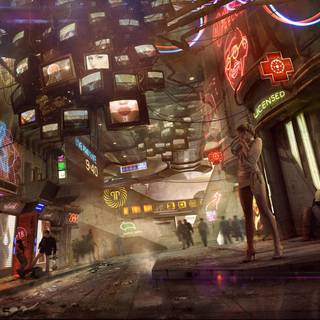 Cyberpunk theme wallpaper