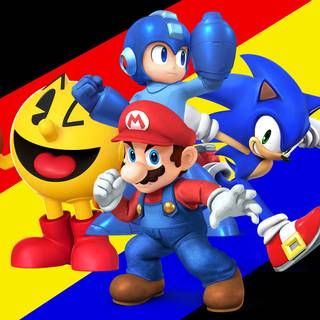 Sonic and Mario computer wallpaper