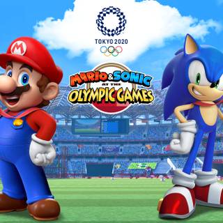 Sonic and Mario computer wallpaper