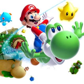 Sonic and Mario computer wallpaper