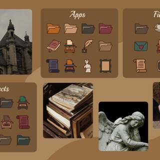 Dark academia aesthetic desktop wallpaper