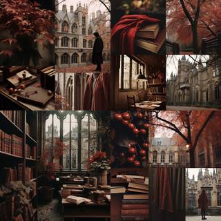 Autumn dark academia wallpaper