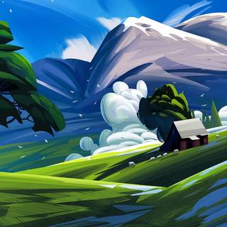 4k cartoon landscape wallpaper