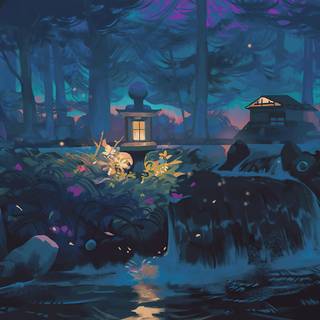 4k cartoon landscape wallpaper