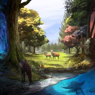 4k cartoon landscape wallpaper