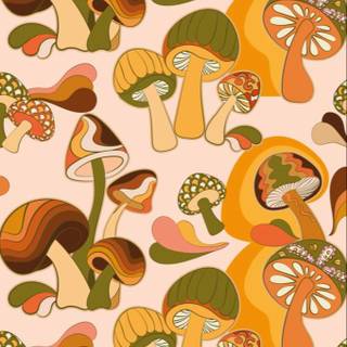 Mushroom collage wallpaper